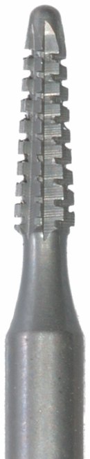 Fresa cónica estriada de acero p.redondeada