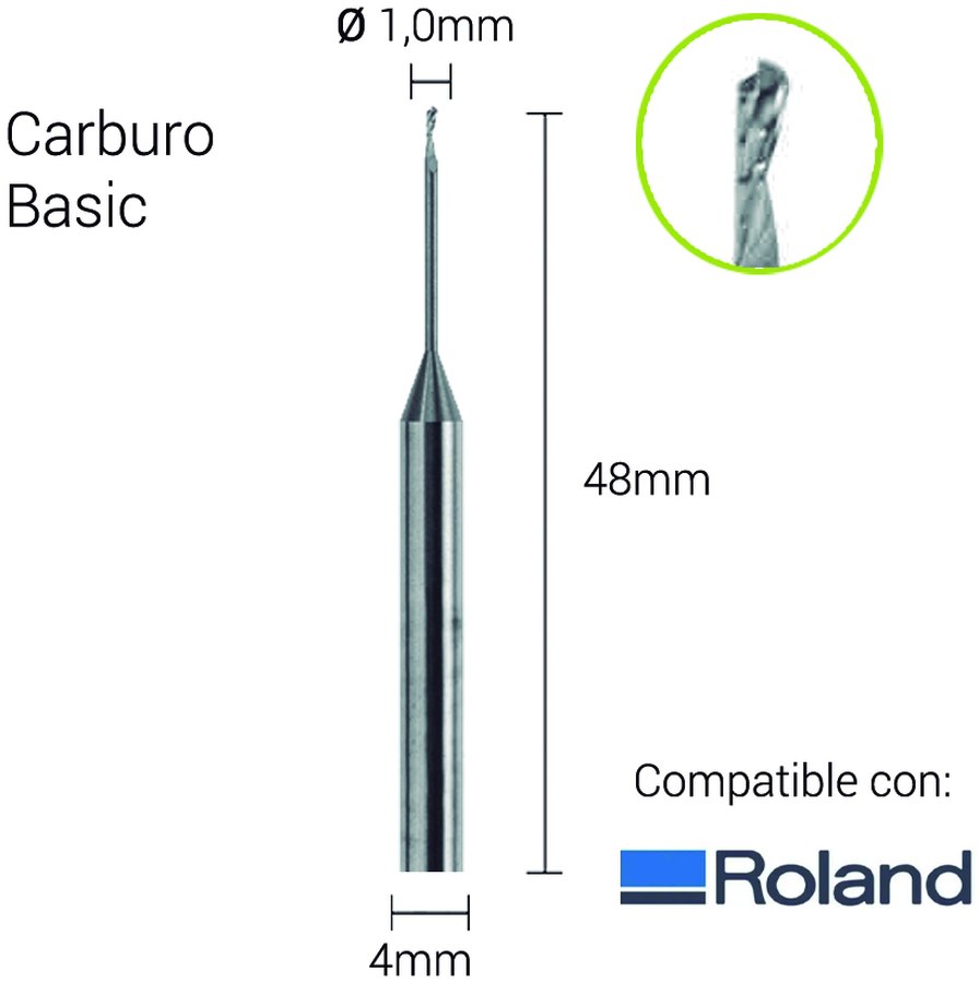 Carburo 4mm para PMMA