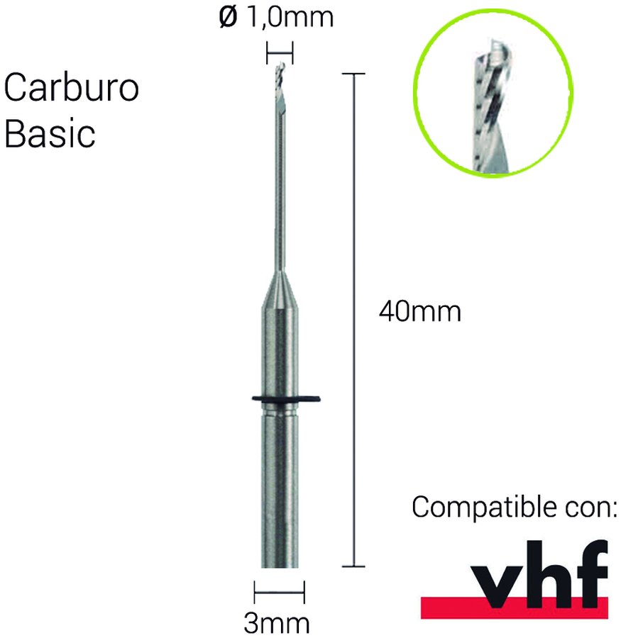 Carburo 3mm para PMMA,PEEK
