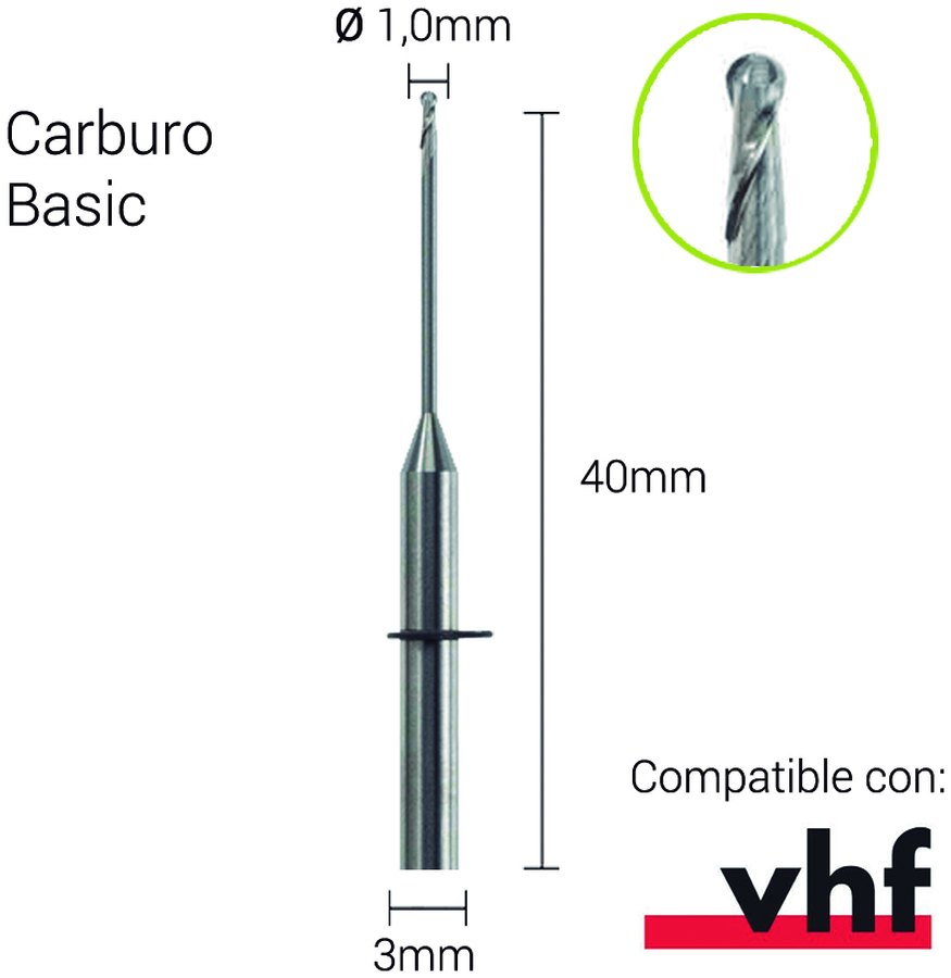 Carburo 3mm para PMMA,Composite