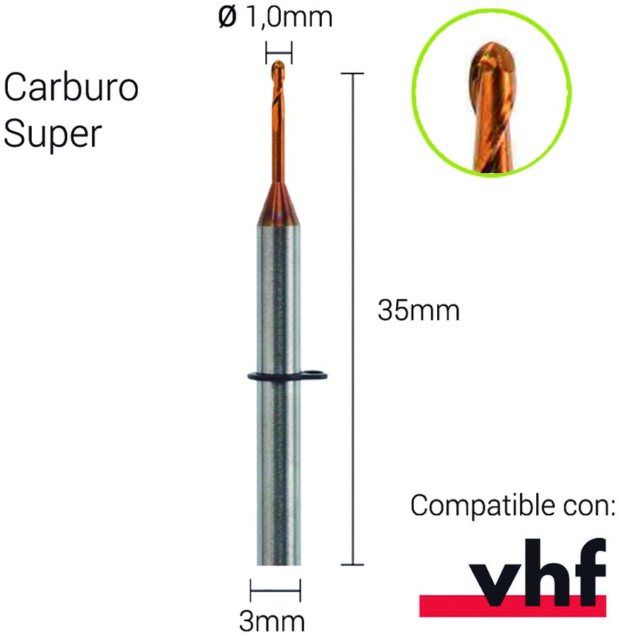Carburo Super 3mm para CrCo, Titanio, NPM