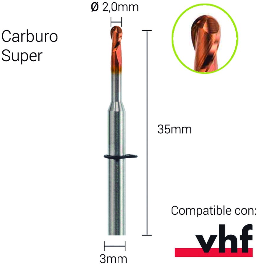 Carburo Super 3mm para CrCo, Titanio, NPM