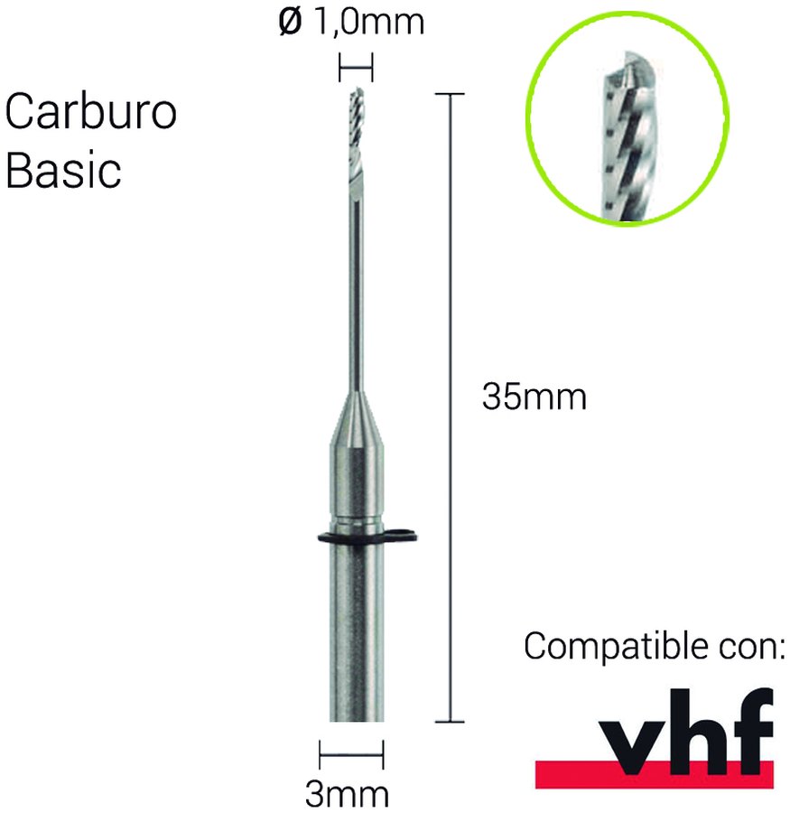 Carburo 3mm para PMMA