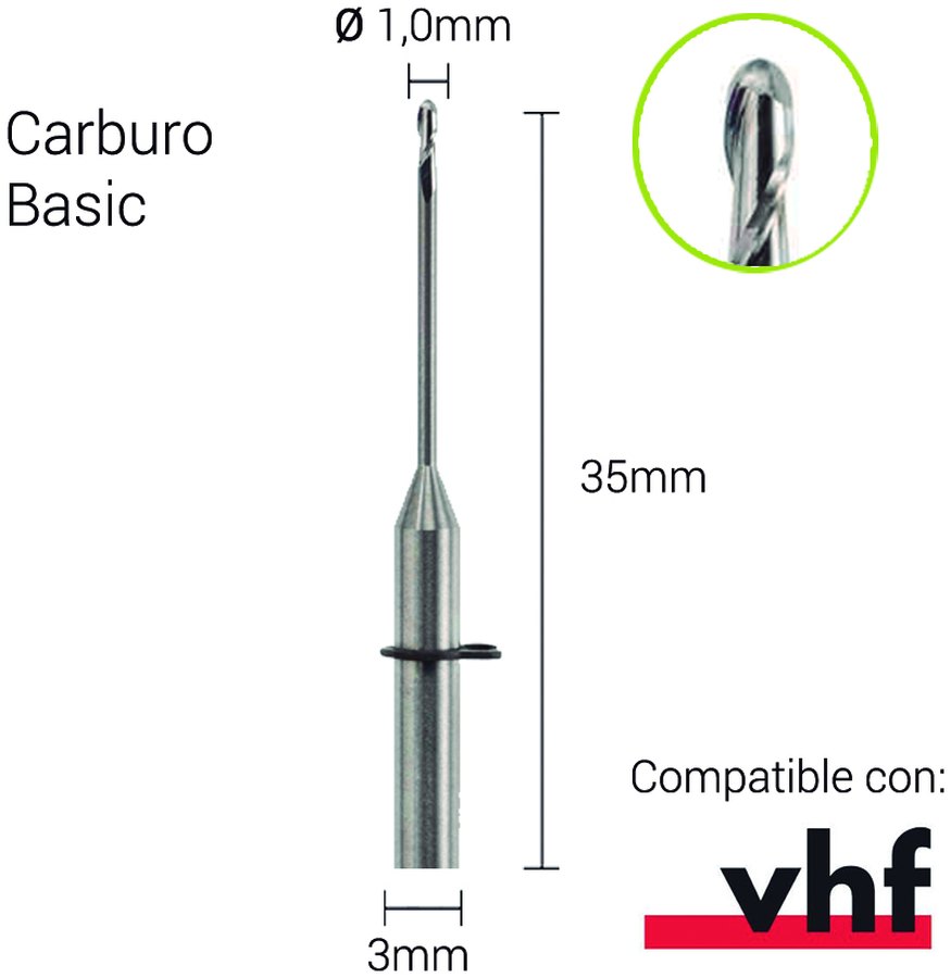 Carburo 3mm para PMMA,Zirconio