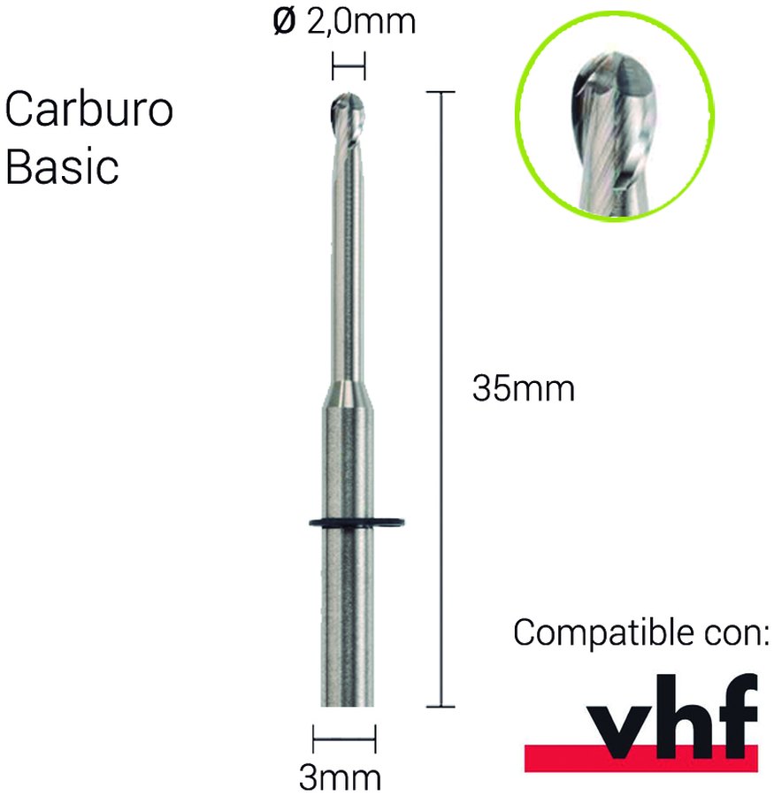 Carburo 3mm para PMMA