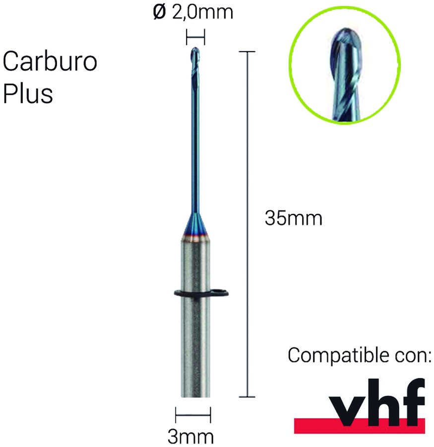 Carburo Plus 3mm para Zirconio