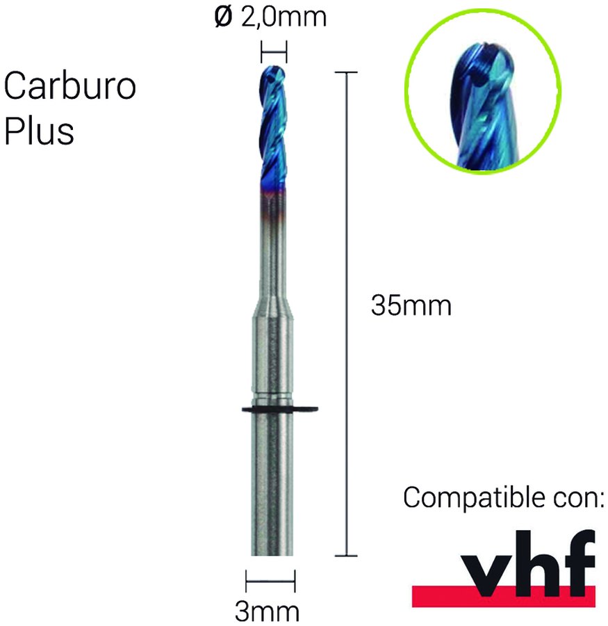 Carburo Plus 3mm para Zirconio
