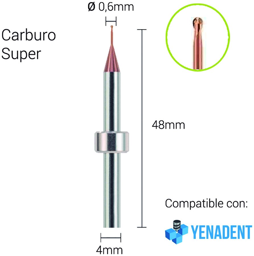 Carburo Super 3mm para CrCo, Titanio