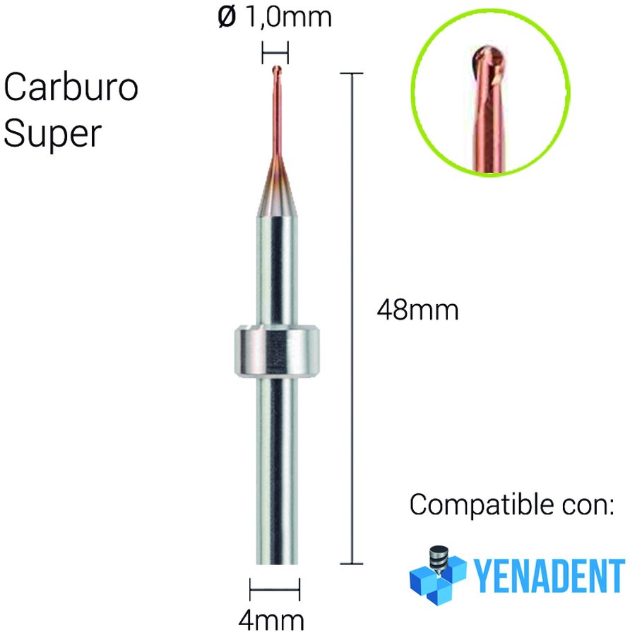 Carburo Super 3mm para CrCo, Titanio