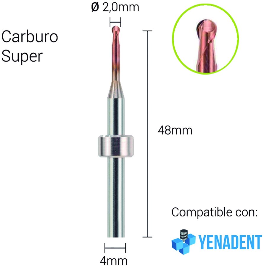Carburo Super 3mm para CrCo, Titanio