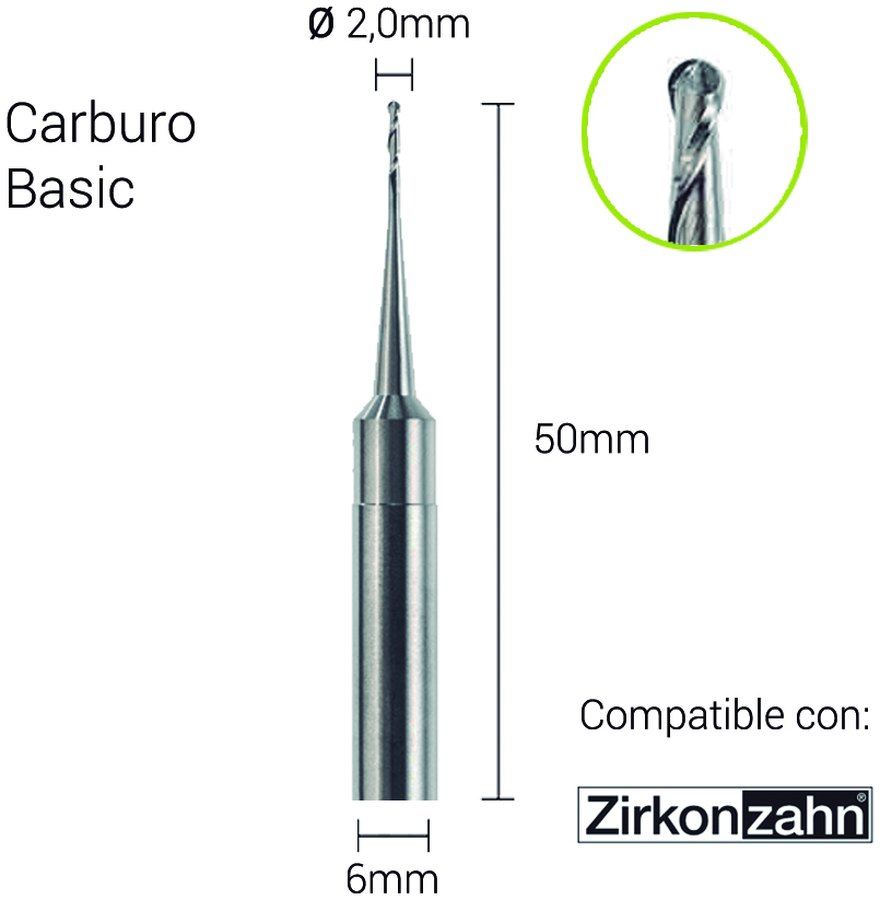 Carburo 6mm para PMMA,Cera