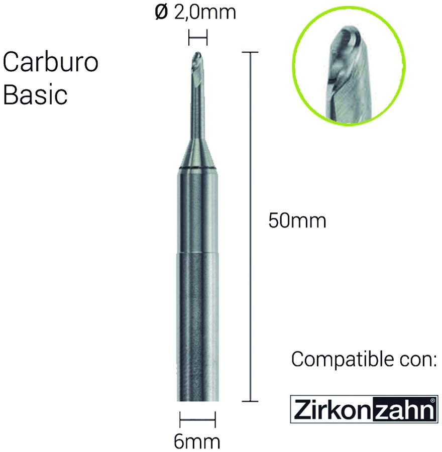 Carburo 6mm para CrCo, Titanio