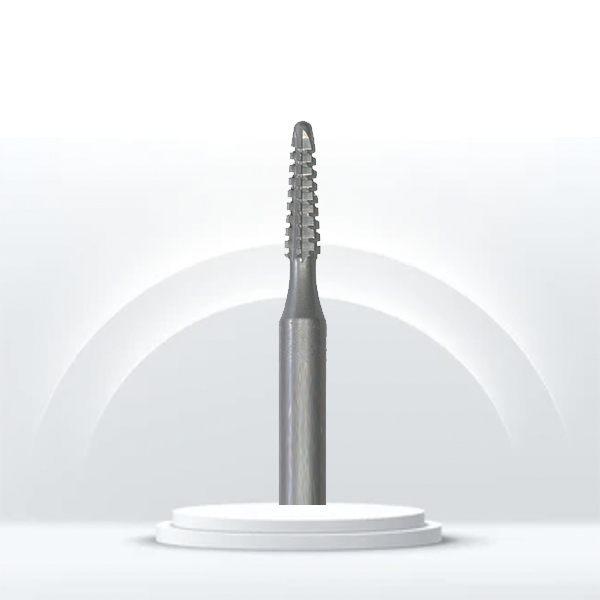 Fresa cónica estriada de acero p.redondeada