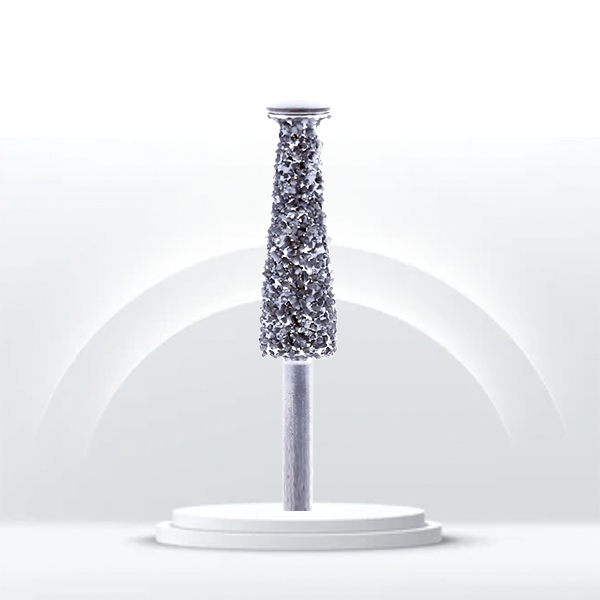 Fresa cónica con cuerpo de diamante y tope inactivo para alveoloplastia