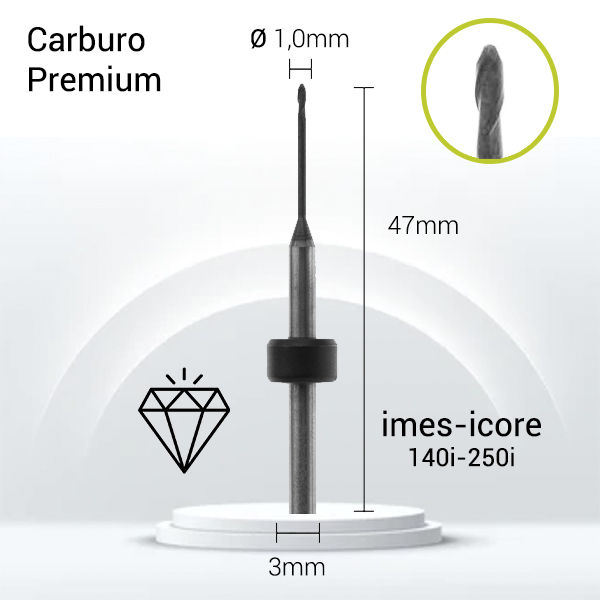 Carburo + Diamante 3mm para Zirconio