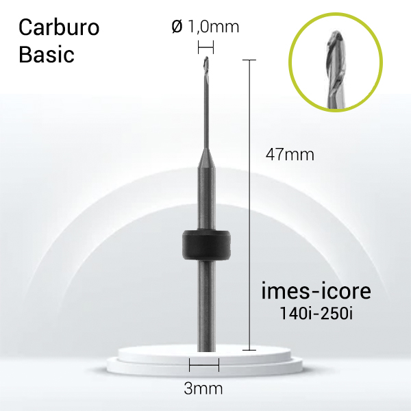 Carburo 3mm para Zirconio, PMMA,PEEK, Cera