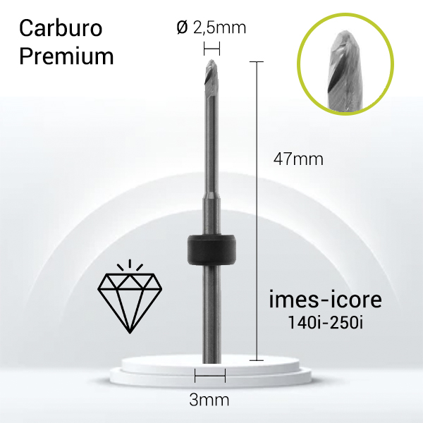 Carburo + Diamante 3mm para Zirconio