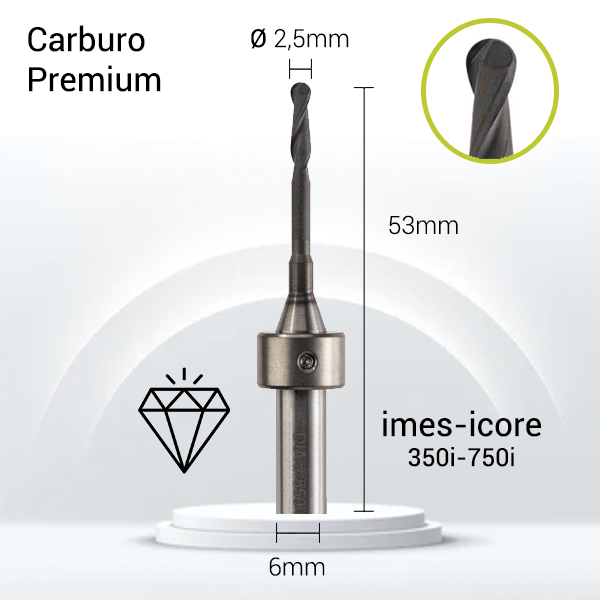 Carburo + Diamante 6mm para Zirconio