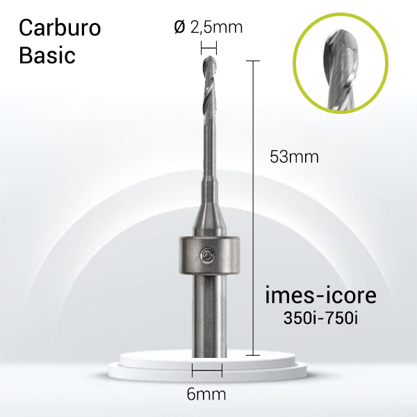 Carburo 6mm para ZrO, PMMA,PEEK, Cera