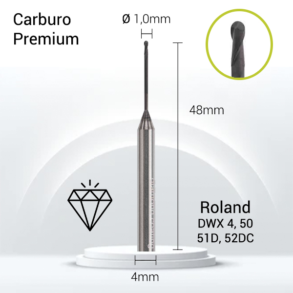 Carburo + Diamante 4mm para Zirconio