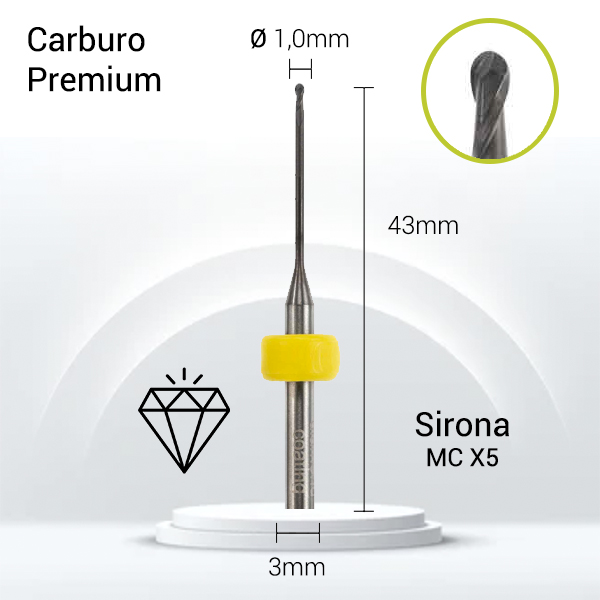 Carburo 3mm para Zirconio