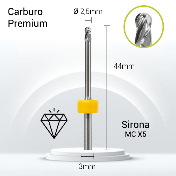 Carburo 3mm para Zirconio