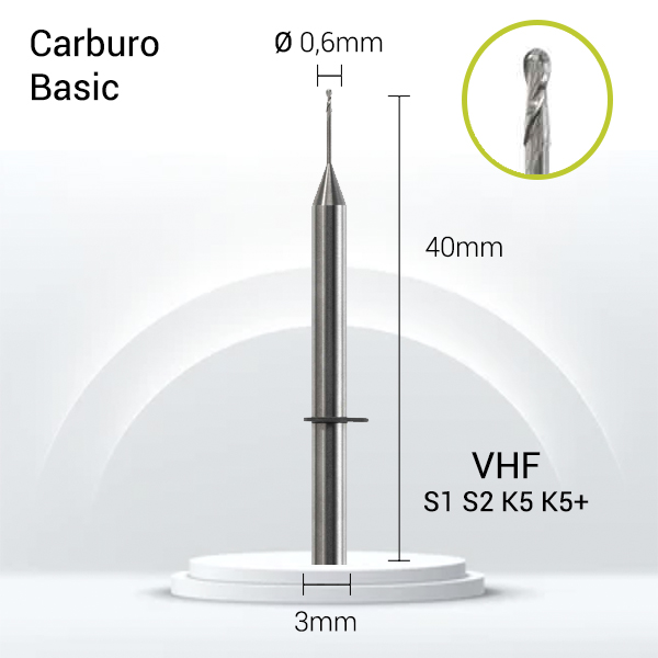Carburo 3mm para PMMA,Composite