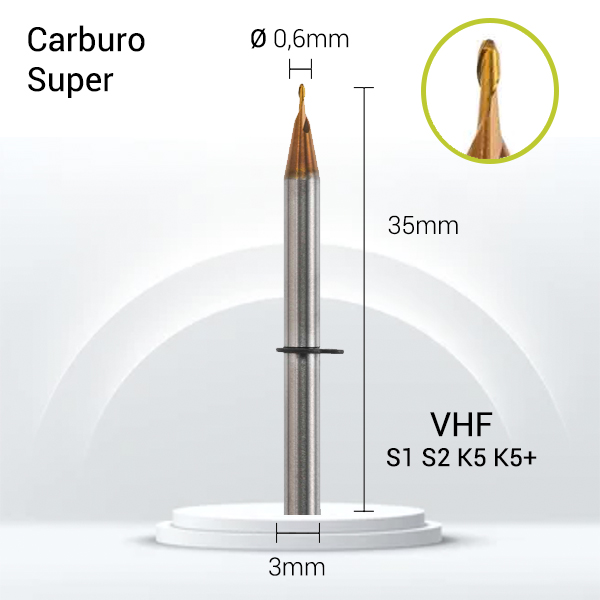 Carburo Super 3mm para CrCo, Titanio, NPM