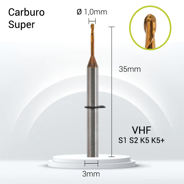 Carburo Super 3mm para CrCo, Titanio, NPM