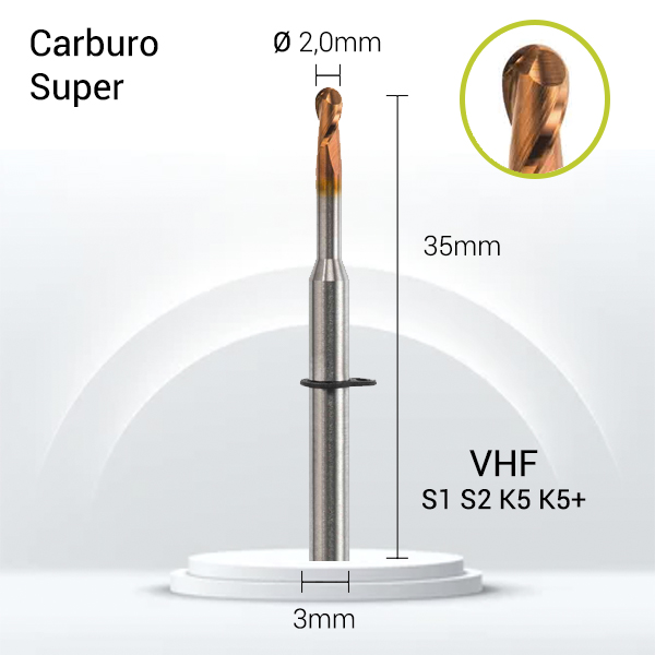 Carburo Super 3mm para CrCo, Titanio, NPM