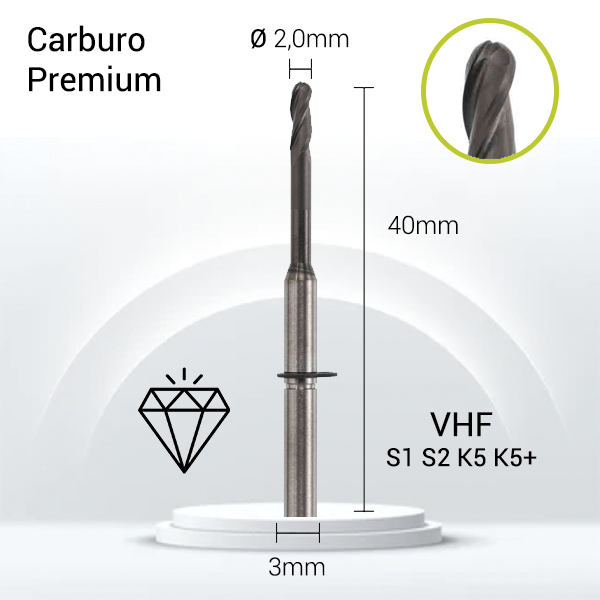 Carburo 3mm para PMMA,PEEK