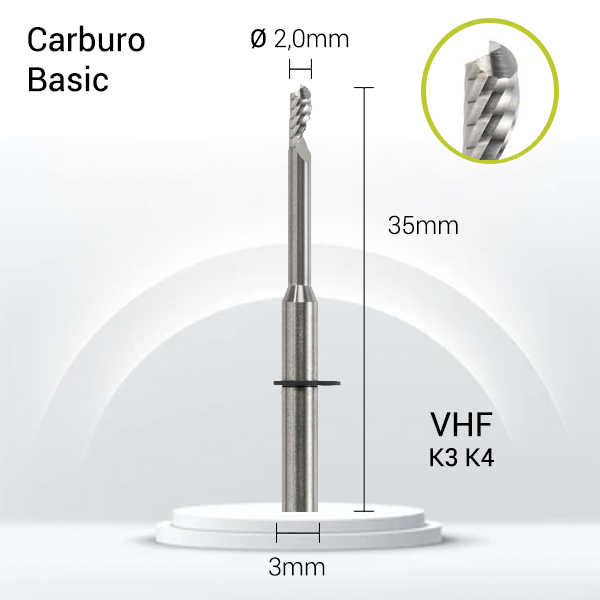 Carburo 3mm para PMMA