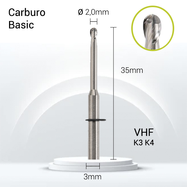 Carburo 3mm para PMMA