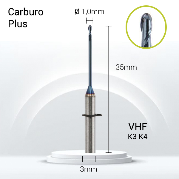 Carburo Plus 3mm para Zirconio