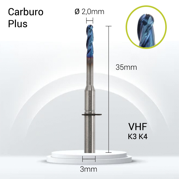 Carburo Plus 3mm para Zirconio