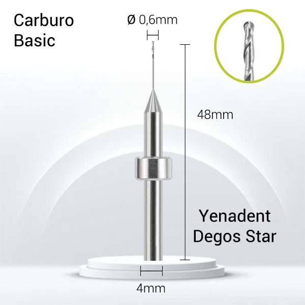 Carburo 3mm para Zirconio, PMMA