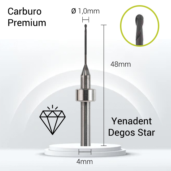 Carburo + Diamante 3mm para Zirconio