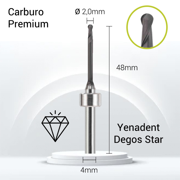 Carburo + Diamante 3mm para Zirconio